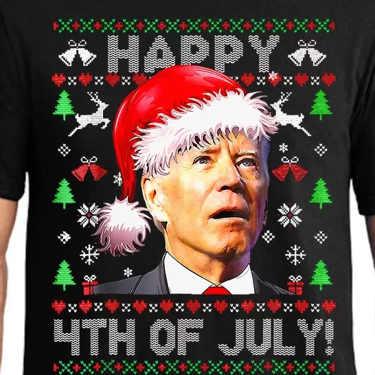 Merry Christmas Funny Joe Biden Happy 4th Of July Ugly Xmas Pajama Set