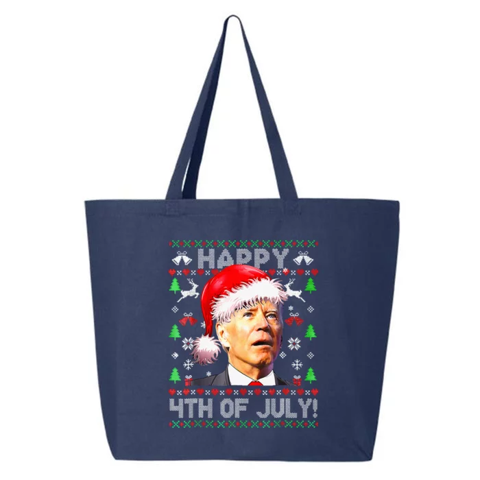 Merry Christmas Funny Joe Biden Happy 4th Of July Ugly Xmas 25L Jumbo Tote