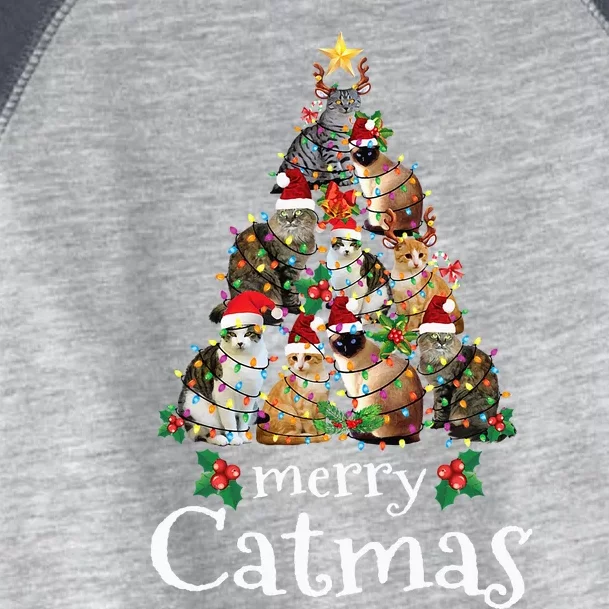 Merry Catmas Funny Cat Mom Cat Dad Christmas Cat Toddler Fine Jersey T-Shirt