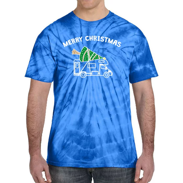 Merry Christmas Funny Camper Rv Camping Christmas Gift Tie-Dye T-Shirt