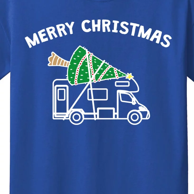 Merry Christmas Funny Camper Rv Camping Christmas Gift Kids T-Shirt