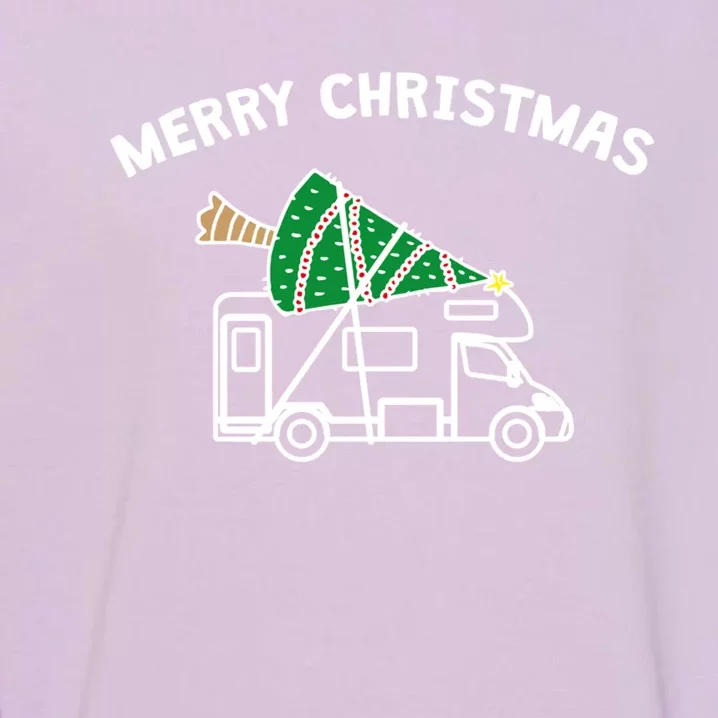 Merry Christmas Funny Camper Rv Camping Christmas Gift Garment-Dyed Sweatshirt