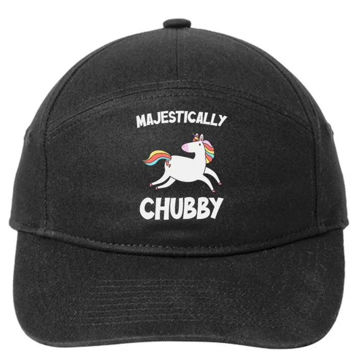 Majestically Chubby Funny Unicorn 7-Panel Snapback Hat