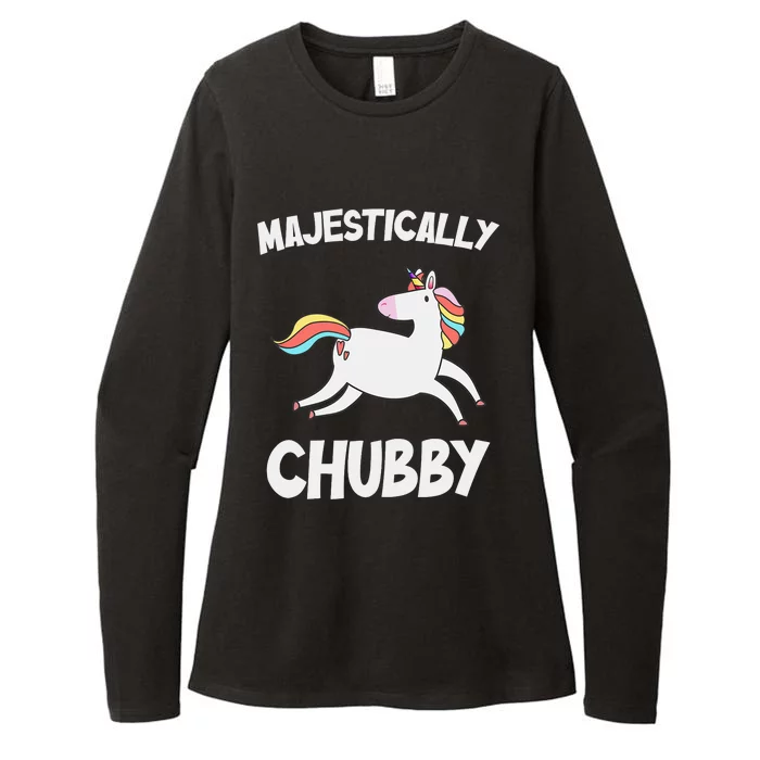 Majestically Chubby Funny Unicorn Womens CVC Long Sleeve Shirt