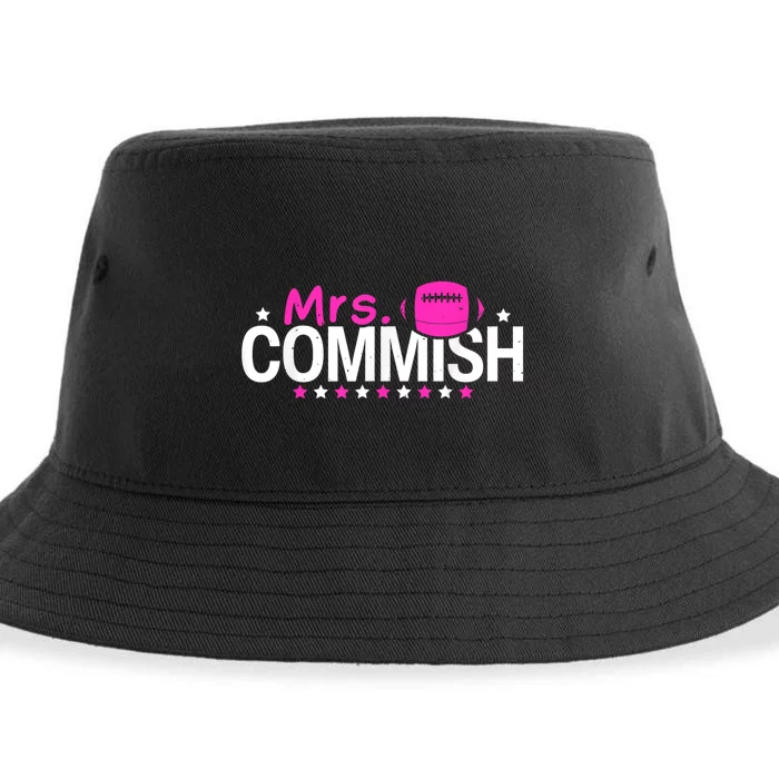 Mrs Commish Funny Fantasy Football Commissioner Sustainable Bucket Hat