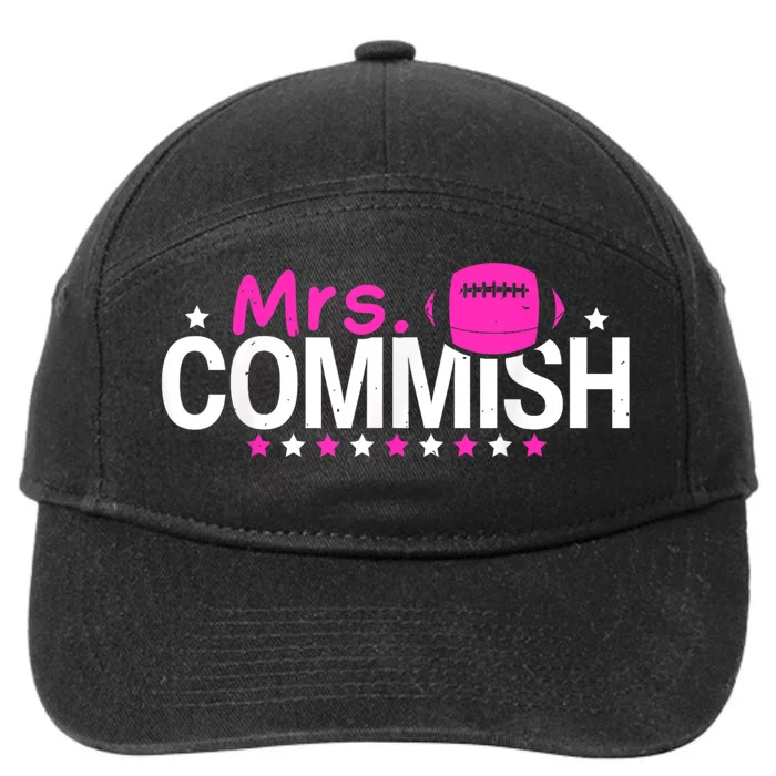 Mrs Commish Funny Fantasy Football Commissioner 7-Panel Snapback Hat