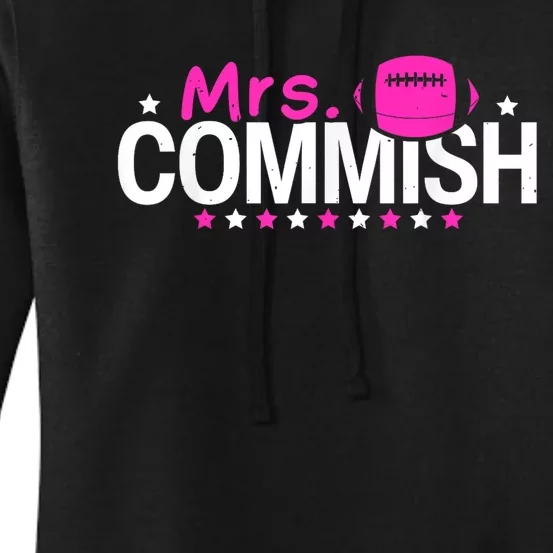 Mrs Commish Funny Fantasy Football Commissioner Women's Pullover Hoodie