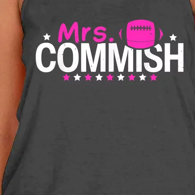 Mrs Commish Funny Fantasy Football Commissioner Women's Knotted Racerback Tank