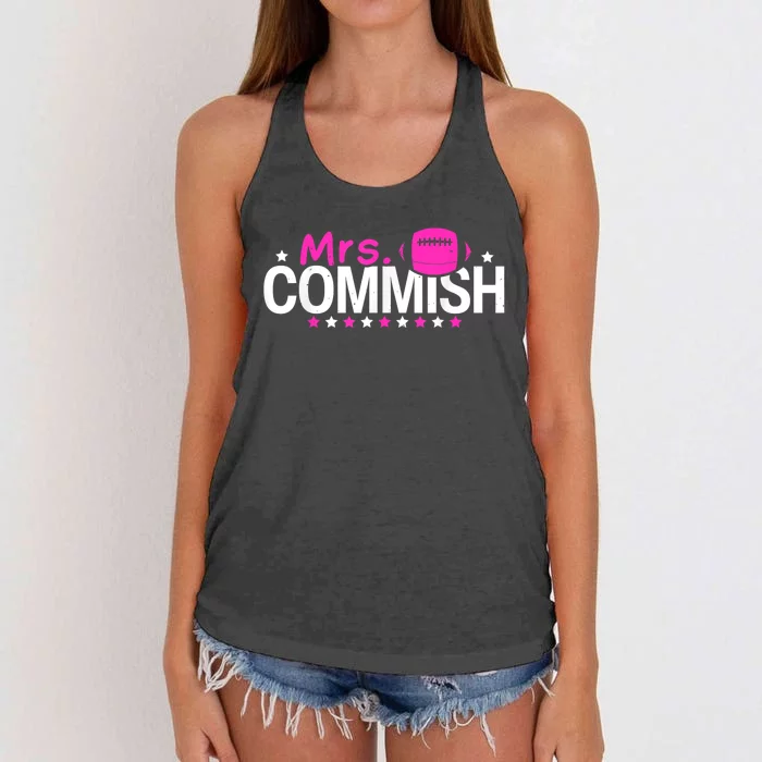 Mrs Commish Funny Fantasy Football Commissioner Women's Knotted Racerback Tank