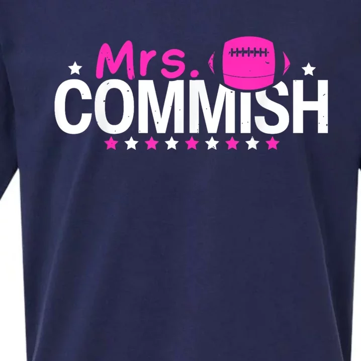 Mrs Commish Funny Fantasy Football Commissioner Sueded Cloud Jersey T-Shirt