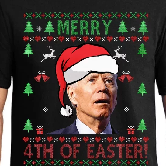 Merry Christmas Funny Joe Biden Happy 4th Of July Ugly Xmas Pajama Set