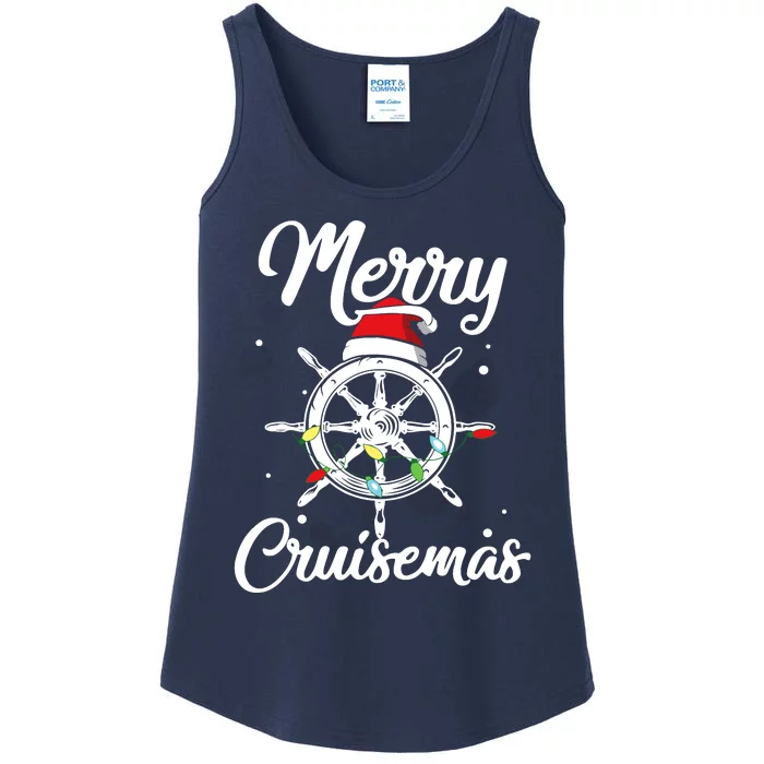 Merry Cruisemas Family Cruise Christmas Funny Boat Trip Ladies Essential Tank