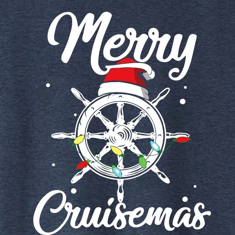 Merry Cruisemas Family Cruise Christmas Funny Boat Trip Women's Crop Top Tee