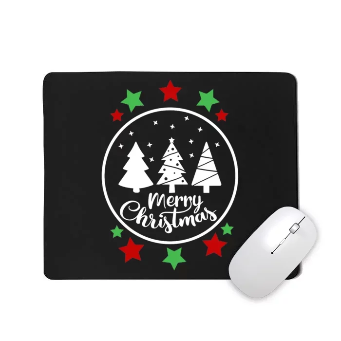 Merry Christmas Festive Circle Logo Mousepad