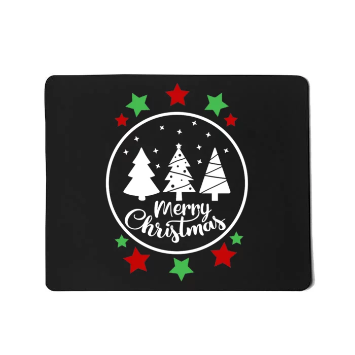 Merry Christmas Festive Circle Logo Mousepad