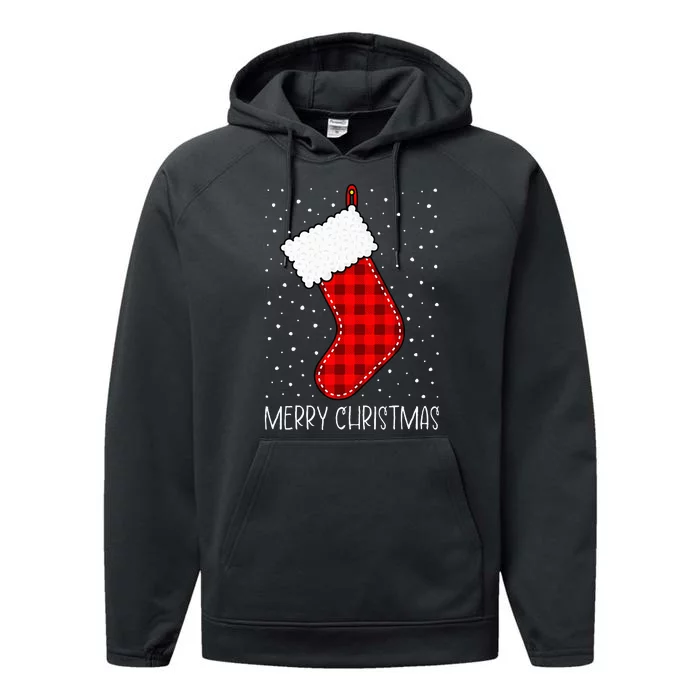 Merry Christmas Funny Xmas Stocking Performance Fleece Hoodie