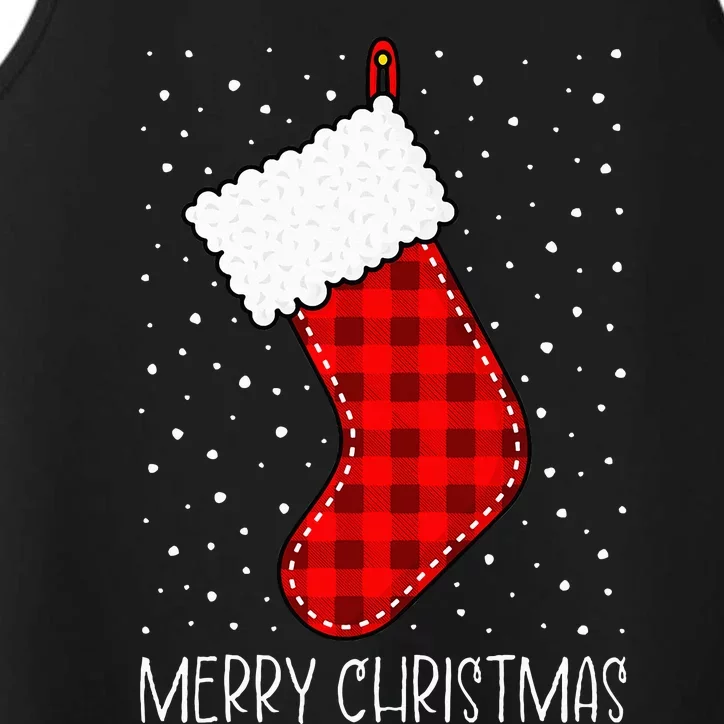 Merry Christmas Funny Xmas Stocking Performance Tank