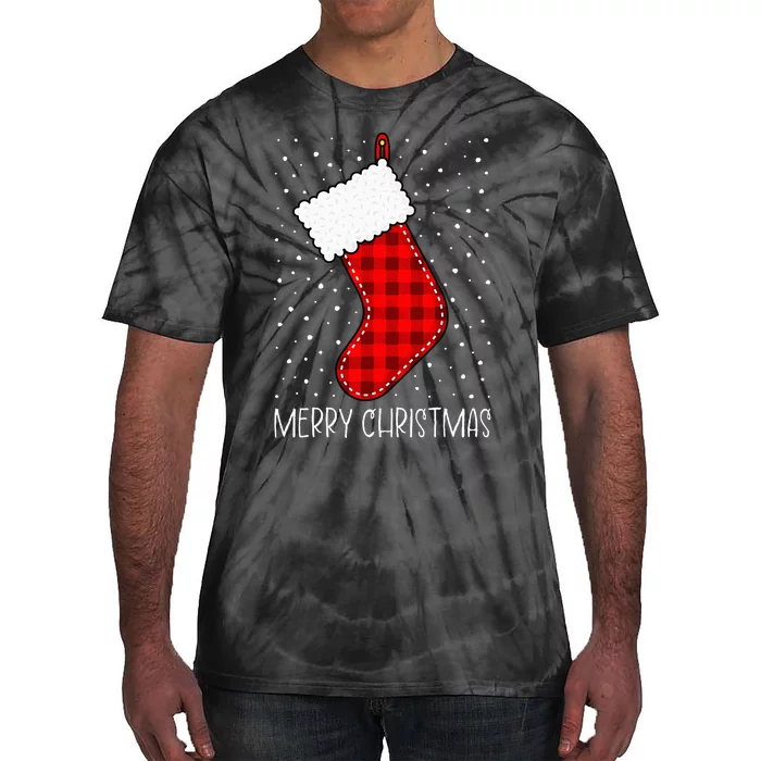 Merry Christmas Funny Xmas Stocking Tie-Dye T-Shirt