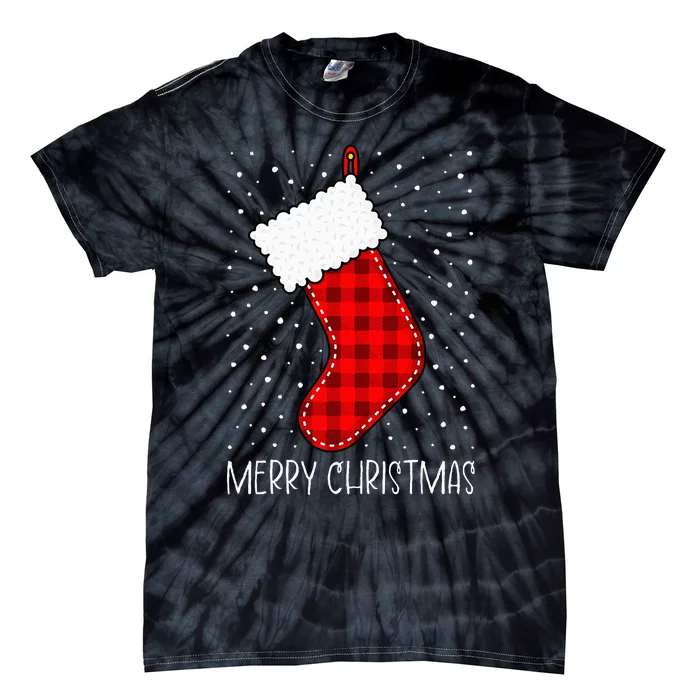 Merry Christmas Funny Xmas Stocking Tie-Dye T-Shirt