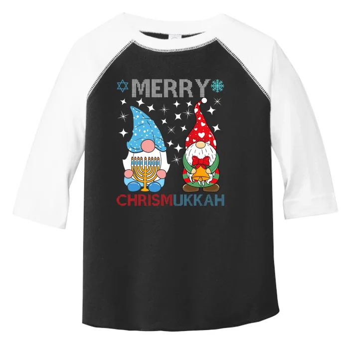 Merry Chrismukkah Funny Gnomes Christmas And Hanukkah Toddler Fine Jersey T-Shirt