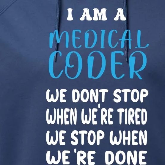 Medical Coder For Medical Coder Performance Fleece Hoodie