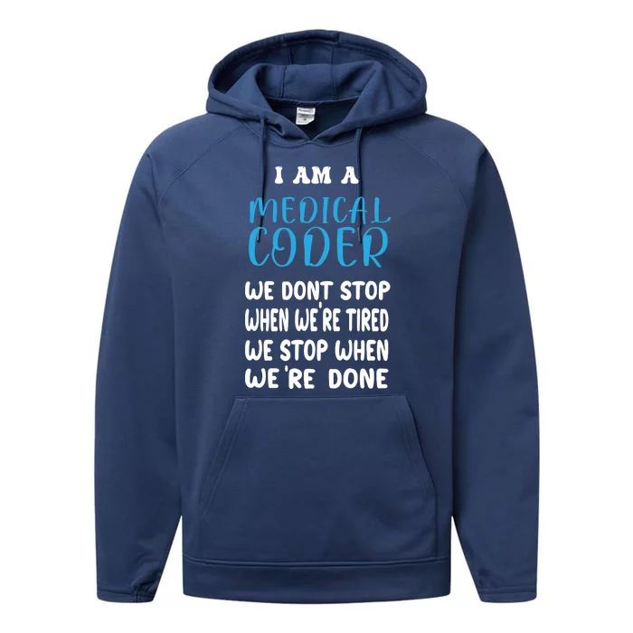 Medical Coder For Medical Coder Performance Fleece Hoodie