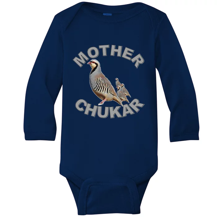 Mother Chukar Funny Upland Game Hunting Great Gift Cool Gift Baby Long Sleeve Bodysuit