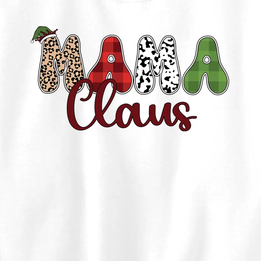 Mama Claus Funny Christmas Holiday Family Matching Kids Sweatshirt