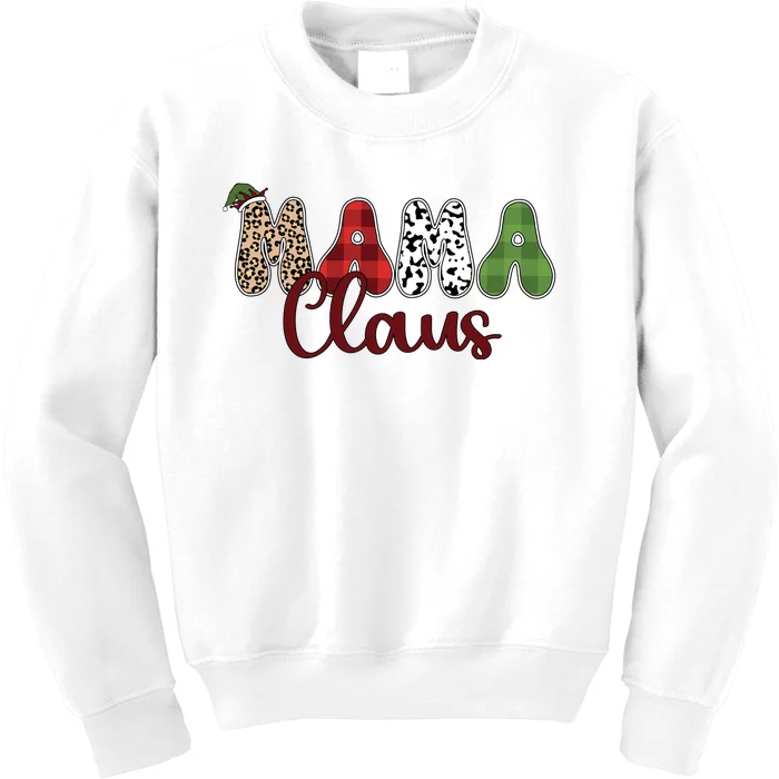 Mama Claus Funny Christmas Holiday Family Matching Kids Sweatshirt