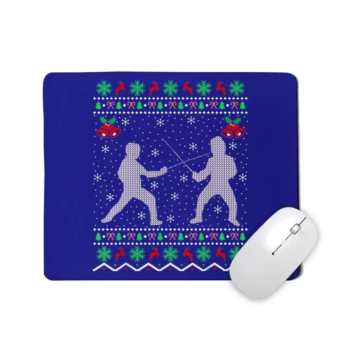 Merry Christmas Fencing Fencer Sport Xmas Funny Gift Ugly Sweater Cute Gift Mousepad