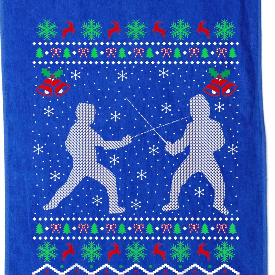 Merry Christmas Fencing Fencer Sport Xmas Funny Gift Ugly Sweater Cute Gift Platinum Collection Golf Towel