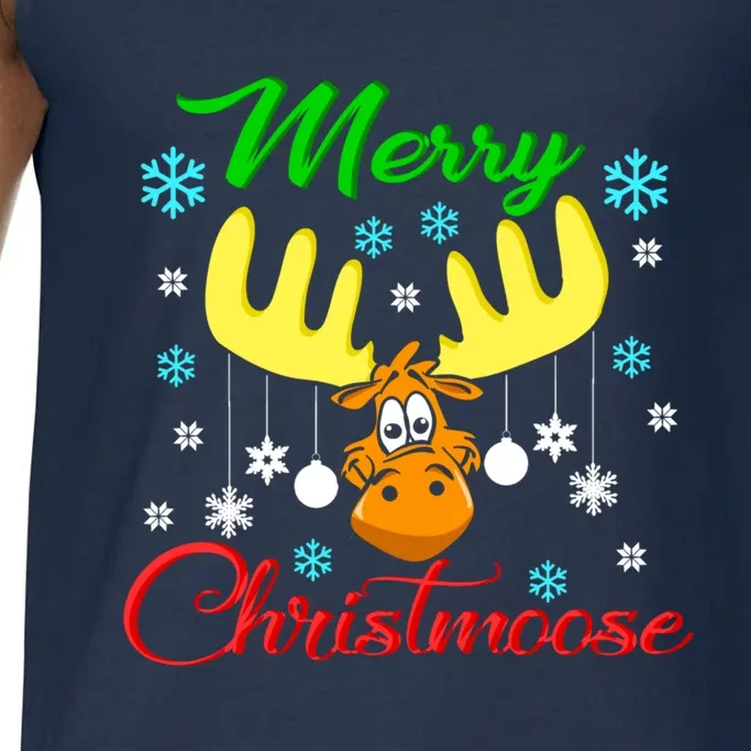 Merry Christmoose Funny Christmas Moose Pun Gift Comfort Colors® Tank Top