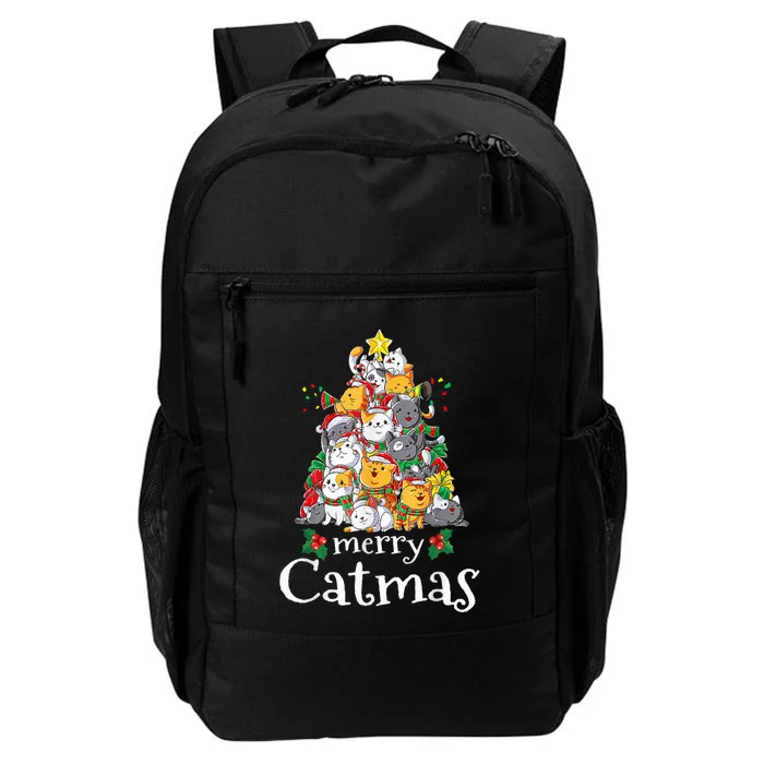 Merry Catmas Funny Cat Dad Cat Mom Christmas Cat Wo Daily Commute Backpack