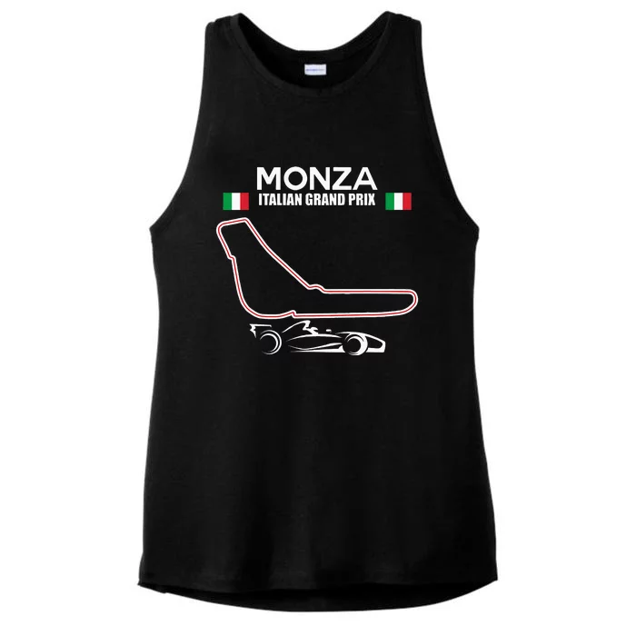 Monza Circuit Formula Racing Car Italian Grand Prix Ladies Tri-Blend Wicking Tank