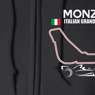 Monza Circuit Formula Racing Car Italian Grand Prix Full Zip Hoodie