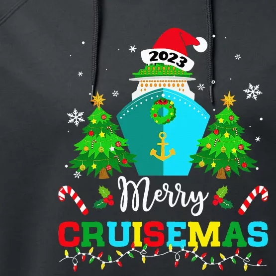 Merry Cruisemas Funny Cruise Ship Family Ugly Christmas Cute Performance Fleece Hoodie