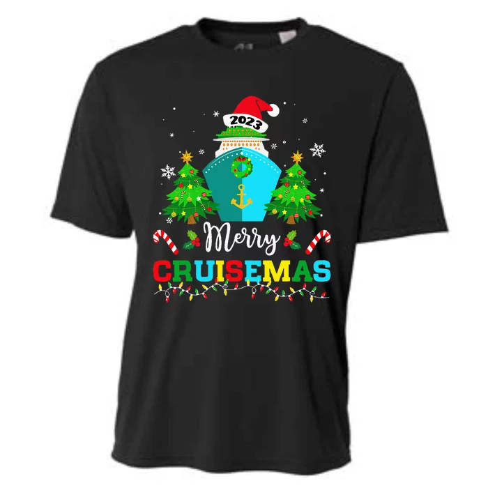 Merry Cruisemas Funny Cruise Ship Family Ugly Christmas Cute Cooling Performance Crew T-Shirt