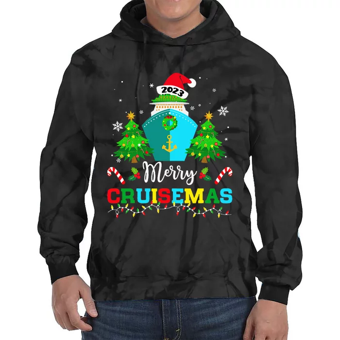 Merry Cruisemas Funny Cruise Ship Family Ugly Christmas Cute Tie Dye Hoodie