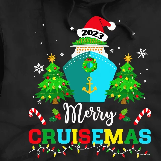 Merry Cruisemas Funny Cruise Ship Family Ugly Christmas Cute Tie Dye Hoodie