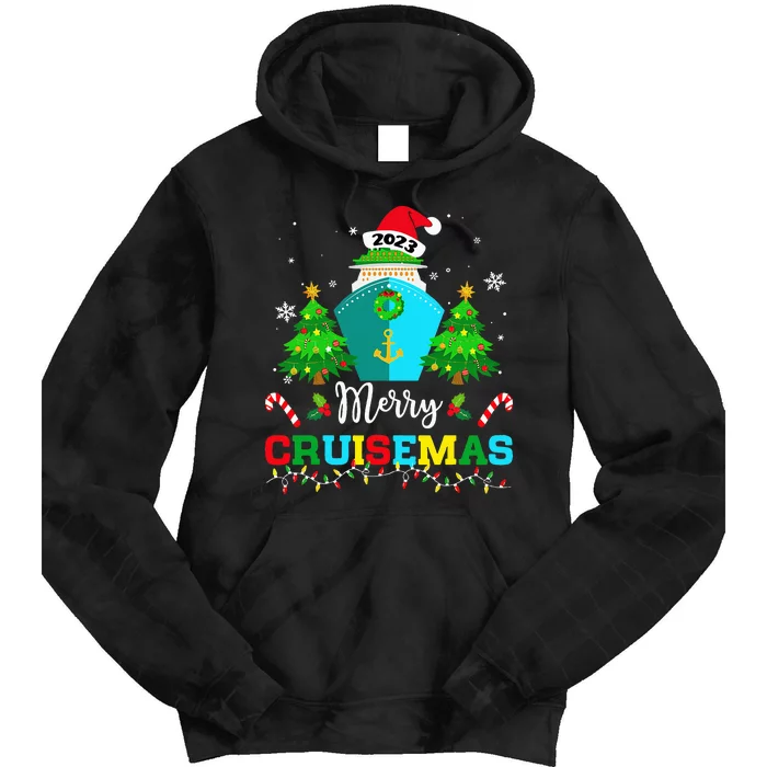 Merry Cruisemas Funny Cruise Ship Family Ugly Christmas Cute Tie Dye Hoodie