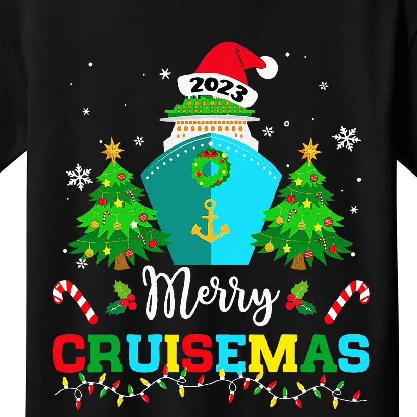 Merry Cruisemas Funny Cruise Ship Family Ugly Christmas Cute Kids T-Shirt