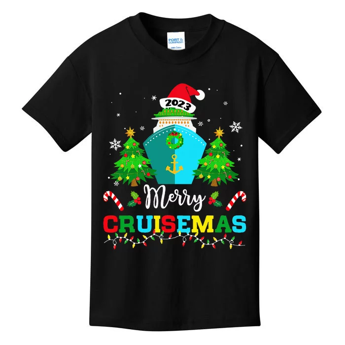 Merry Cruisemas Funny Cruise Ship Family Ugly Christmas Cute Kids T-Shirt