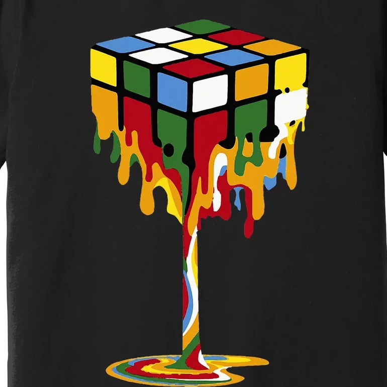 Melting Cube Funny Rubik Rubix Rubics Premium T-Shirt