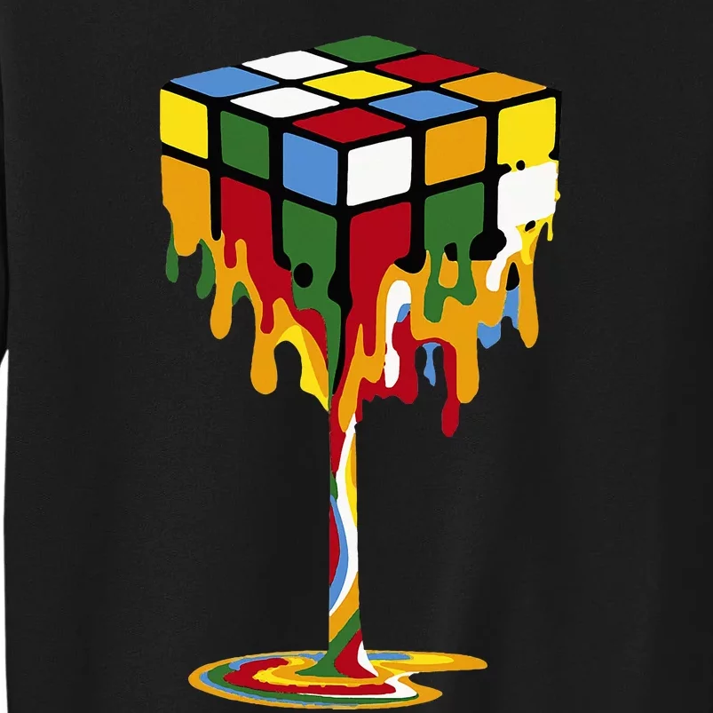 Melting Cube Funny Rubik Rubix Rubics Tall Sweatshirt