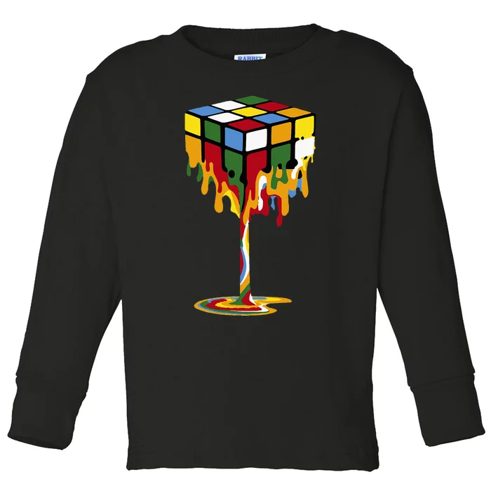 Melting Cube Funny Rubik Rubix Rubics Toddler Long Sleeve Shirt