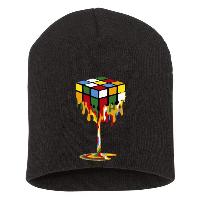 Melting Cube Funny Rubik Rubix Rubics Short Acrylic Beanie