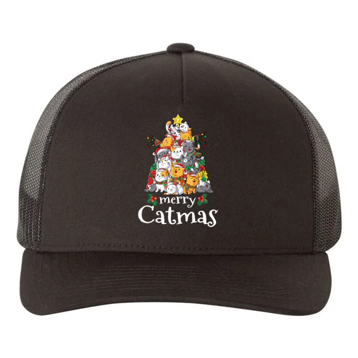 Merry Catmas Funny Cat Dad Cat Mom Christmas Cat Yupoong Adult 5-Panel Trucker Hat