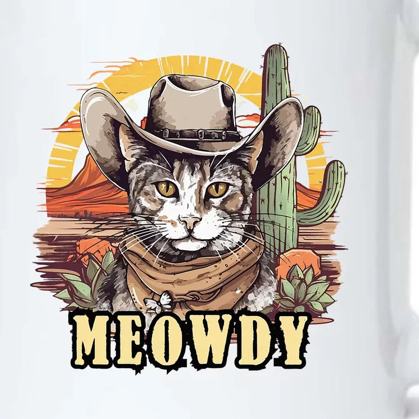 Meowdy Cat Funny Howdy Meme Wild West Cowboy Hat Black Color Changing Mug