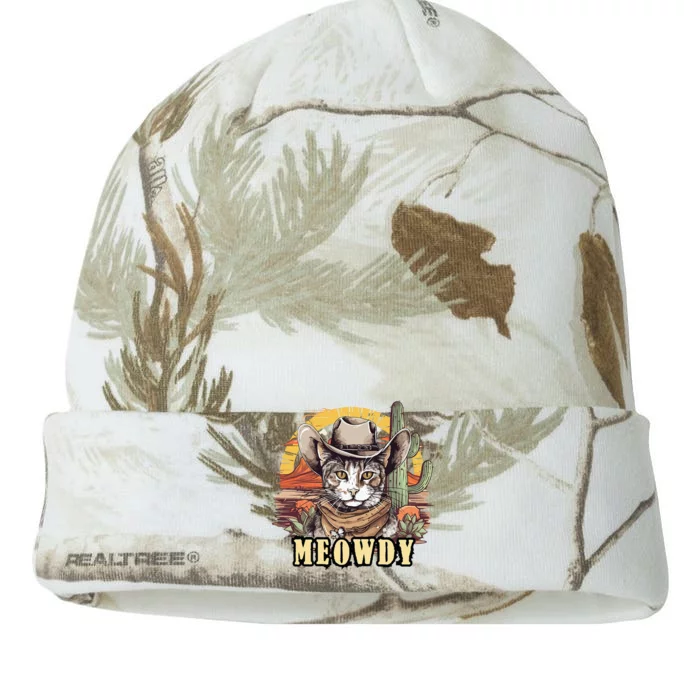 Meowdy Cat Funny Howdy Meme Wild West Cowboy Hat Kati - 12in Camo Beanie