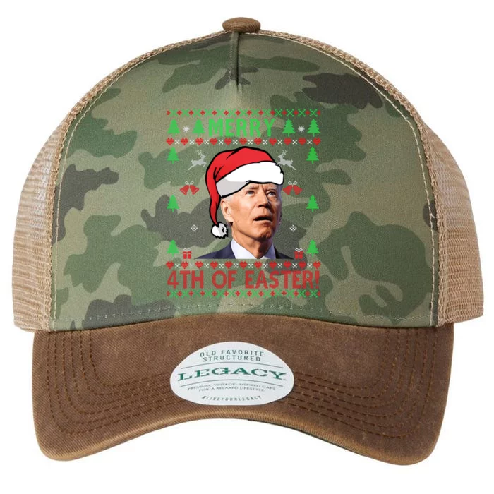 Merry Christmas Funny Joe Biden Happy 4th Of July Ugly Xmas Legacy Tie Dye Trucker Hat